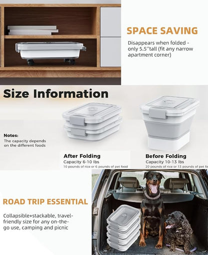10-13 Lbs Dog Food Storage Container, Collapsible Dog Food Container - Image 9