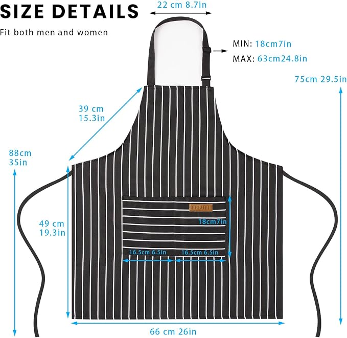 BeLuyi 2 Pack Adjustable Bib Apron - Image 3