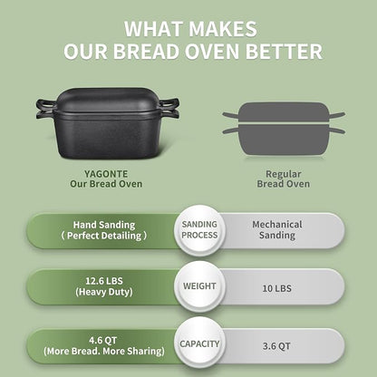 4.6 Quart Oval Dutch Oven for Bread Baking, Bread Dutch Oven for Sourdough - Image 3