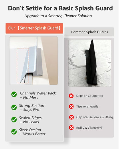 Kitchen Sink Splash Guard 18" 23" 30" Self-Draining Silicone Water Guard - Image 6