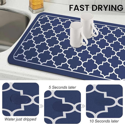 WISELIFE Dish Drying Mat Super Absorbent Drying Mat Large Dish Drying Mats - Image 4