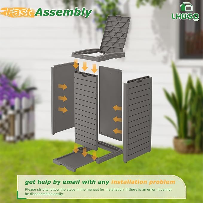 Outdoor Trash Can, 2 Set of 31 Gallon Garbage Can - Image 9