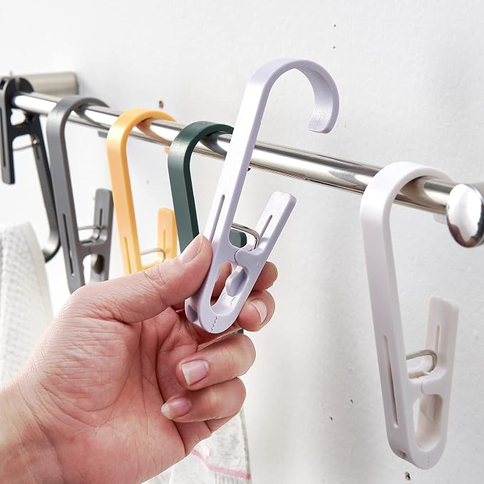 Large Clothes Pins Towel Clips, Strong Plastic Clothes Hanger. S Hook by MaxSparkling+life