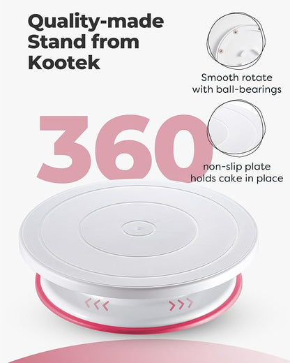 Kootek Cake Decorating Kit Baking Supplies Set Cake Turntable - Image 3