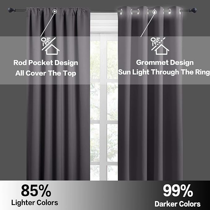 RYB HOME Blackout Tier Curtains - Image 5