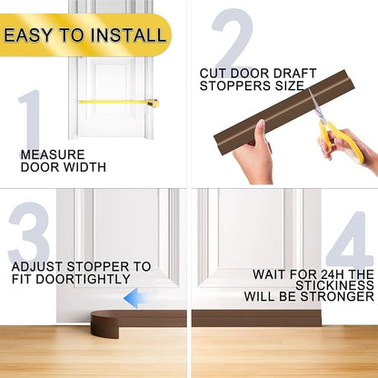 Door Draft Stopper, Door Sweep for Bottom of Doors, Weather Stripping Seal - Image 6