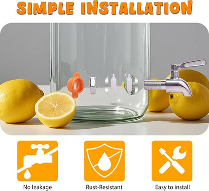 2 Gallon Glass Drink Dispenser - Image 4