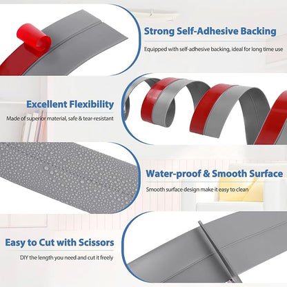 Weather Stripping Door Draft Stopper Flexible Self Adhesive Silicone Door Seal - Image 2