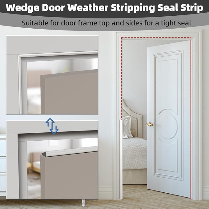 2Pcs×196" Wedge Weather Stripping Door Seal Strip - Image 6