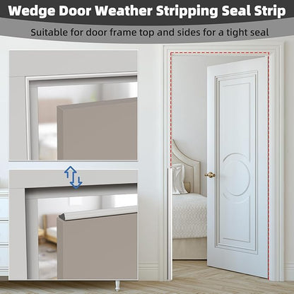 2Pcs×196" Wedge Weather Stripping Door Seal Strip - Image 6