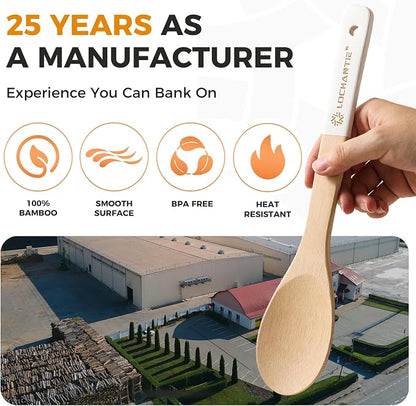 Wooden Spoons for Cooking Bamboo Utensils Set - Image 5