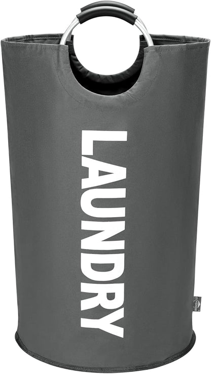 DOKEHOM 125L X-Large Collapsible Washing Laundry Basket Bag (7 Colors) for Bedroom, Fabric (Dark Grey, XL)