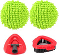Mop Heads Replacements for OCedar RinseClean 2 Tank Spin Mop System, Mop Replace Head with 2 Chenille Mop Pads,1 Scrub Brush, and 1 Mop Base Set Combo