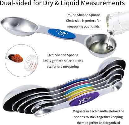Magnetic Measuring Spoons Set and Measuring Cups Heavy Duty Stainless Steel - Image 3