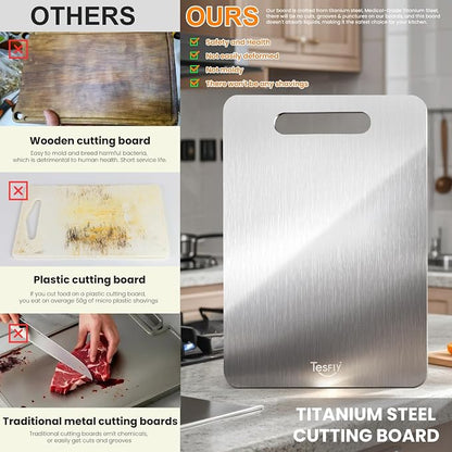 2 Pack Titanium Cutting Board -100% Pure Titanium Cutting Boards - Image 2