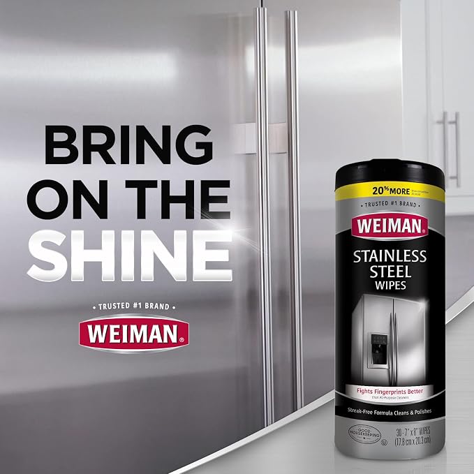 Weiman Stainless Steel Wipes Removes Fingerprints Residue Water Marks and - Image 9