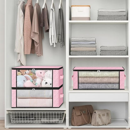 HomeHacks Storage 4-Pack Clothes Organizer Storage Bags Foldable Storage Box - Image 6
