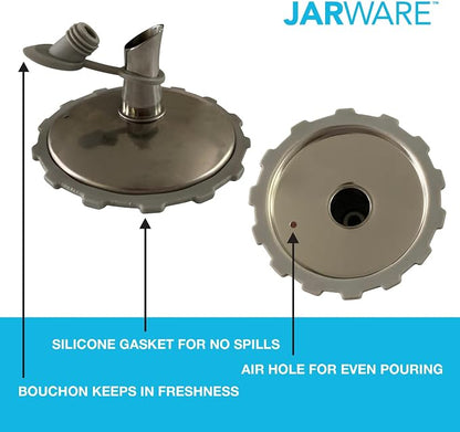 Jarware Stainless Steel Oil Cruet Lid, Regular Mouth Mason Jar Pour Spout Lid - Image 6