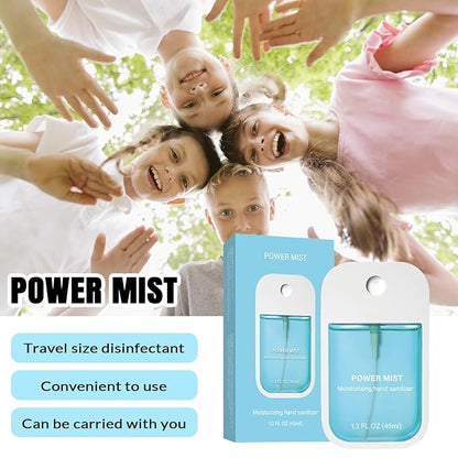Power Mist Hydrating Hand Sanitizer Spray, Portable Travel-Size Hand Sanitizer Spray, 500-Sprays Each，Suitable for Both Adults and Children (Green Fruit)