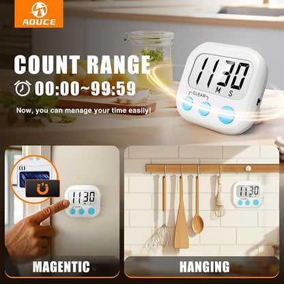 6 Pack Digital Kitchen Timers for Cooking Magnetic Timer for Cooking Loud Alarm - Image 3