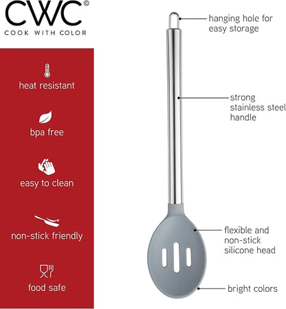 COOK WITH COLOR Silicone Cooking Utensils, Kitchen Utensil Set, Cooking Utensils - Image 6