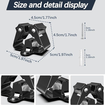 3-H Stainless Steel Broom Holder Wall Mount 12-Pack- Heavy Duty Mop Organizer - Image 4