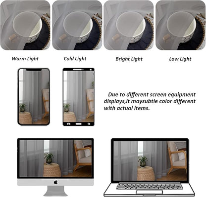 Chyhomenyc Sheer Grey Curtains 84 inches Long 2 Panels Set, Lightweight Solid - Image 5