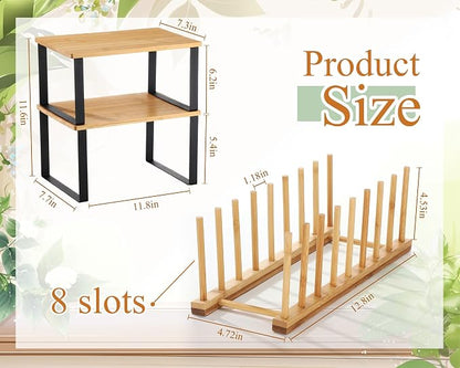 Marsui 4 Pcs Kitchen Organizer Accessories Set Cabinet Organizer Shelf and - Image 2