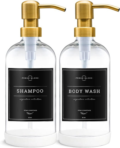 Vine Creations Glass Soap Dispenser, 2 Pack Kitchen Soap Dispenser Set - Image 7
