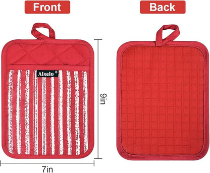 Alselo Silicone Pot Holders Set of 3 Heat Resistant & Non Slip Potholders - Image 2