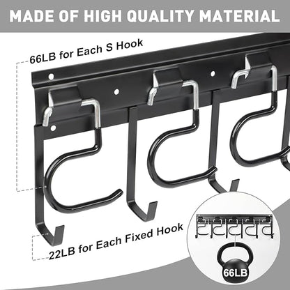 LEYU Metal Garage Tool Organizer Wall Mount, 2 Pack Garden Tool Organizer - Image 8