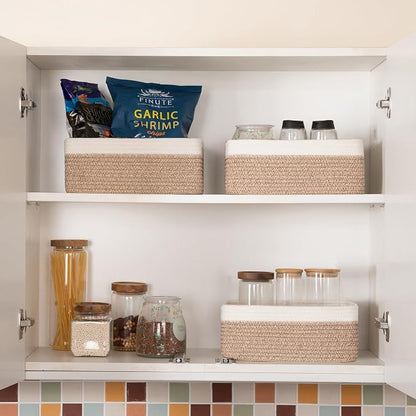 3 Pack Small Storage Baskets for Organizing, Cute Woven Decorative Gift Baskets - Image 5