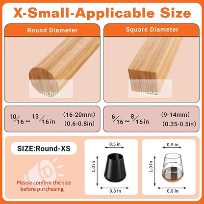 Chair Leg Floor Protectors Extra Small 16 Pcs, Silicone Chair Leg Protectors - Image 2