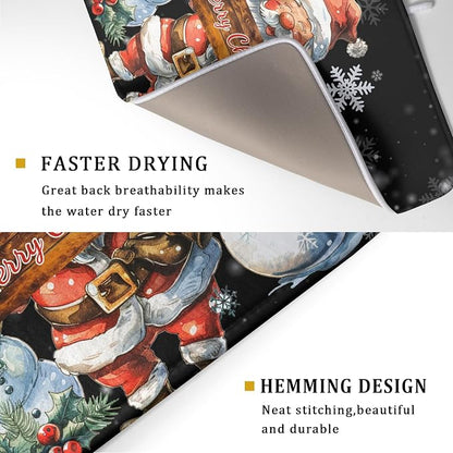 Christmas Santa Snowman Dish Drying Mats - Image 3