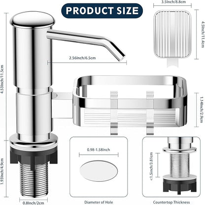 Soap Dispenser for Kitchen Sink, Mecyfaty Under Counter Sink Soap Dispenser Pump - Image 2
