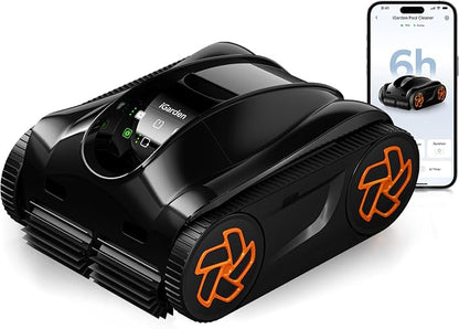iGarden Pool Cleaner K60, 6H Cordless Robotic Pool Vacuum by iGarden