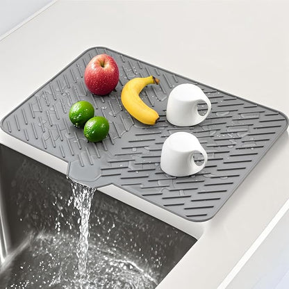 Silicone Dish Drying Mat 23x17, Food-Grade Silicone, Easy Clean Pad - Image 2