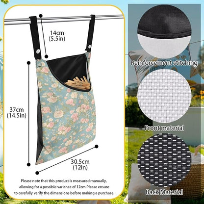 Clothes Pin Hanging Bag with Big Opening Storage Clothes Pins & Mini - Image 6