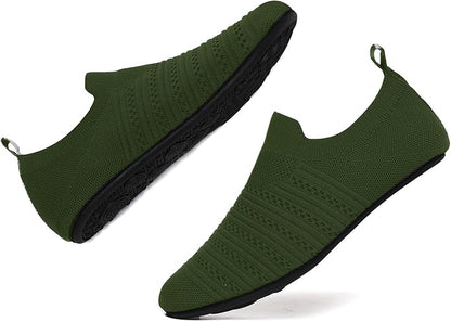 QZKDM Lightweight Slip on Grip Indoor House Slippers Barefoot Non Slip Home - Image 4