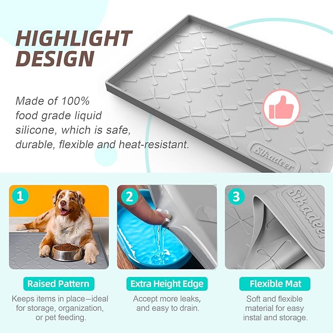 SIKADEER Waterproof Under Sink Mat 22x19, Raised Edge Silicone Mat Under Sink - Image 4