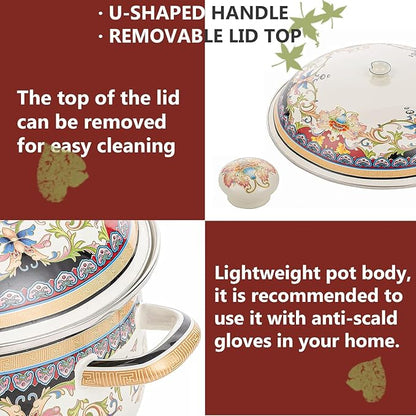 Retro Flower Enamel Stockpot - Image 7