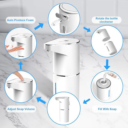 Automatic Foaming Soap Dispenser, Type C Rechargeable Hand Free Pump Soap - Image 6