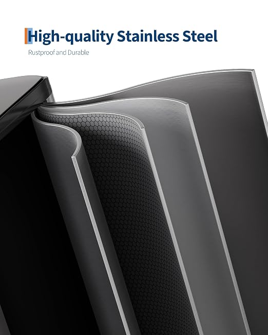 GarveeHome 2 x 10.6 gal Stainless Steel Double Trash Can - Image 3