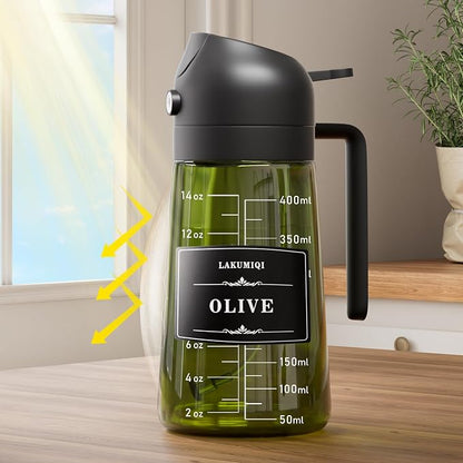 LAKUMIQI 2 in 1 Oil Sprayer for Cooking, 16oz Olive Oil Dispenser Bottle for - Image 3