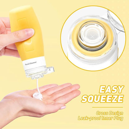 Redfly Travel Bottles for Toiletries, 3oz Tsa Approved Travel Size Containers, BPA Free Leak Proof Squeezable Containers for Toiletries, Silicone Refillable Essentials for Shampoo Conditioner Colorful