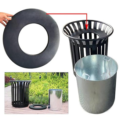 Outdoor Metal Slatted Trash Receptacle, Waste Receptacle，Commercial Trash Cans - Image 5