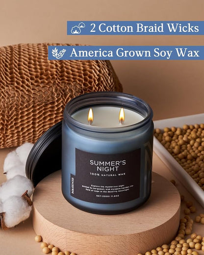 M&SENSE Summer's Night Scented Candle, 11.6oz Natural Soy Wax Clean Non Toxic - Image 3