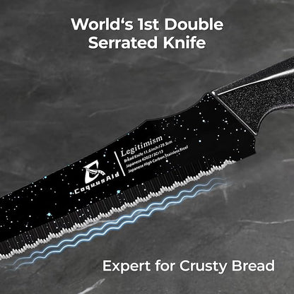 CoquusAid Upgrade Bread Knife for Homemade Bread, World‘s 1st Double Serrated - Image 2