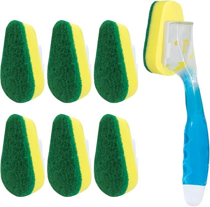LOLA Dish Brush w/Soap Dispenser Wand, 1 Brush w/Head & 6 Refills, Absorbent by LolaProducts