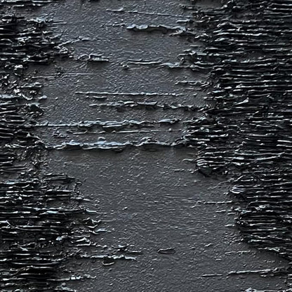 NANKAI Art Hand-Painted Thick Texture Black Minimalist Oil Painting 45x30 Inchs - Image 2